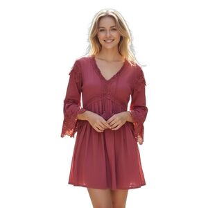 Hayden LA Lace Trim Dress in  Rose